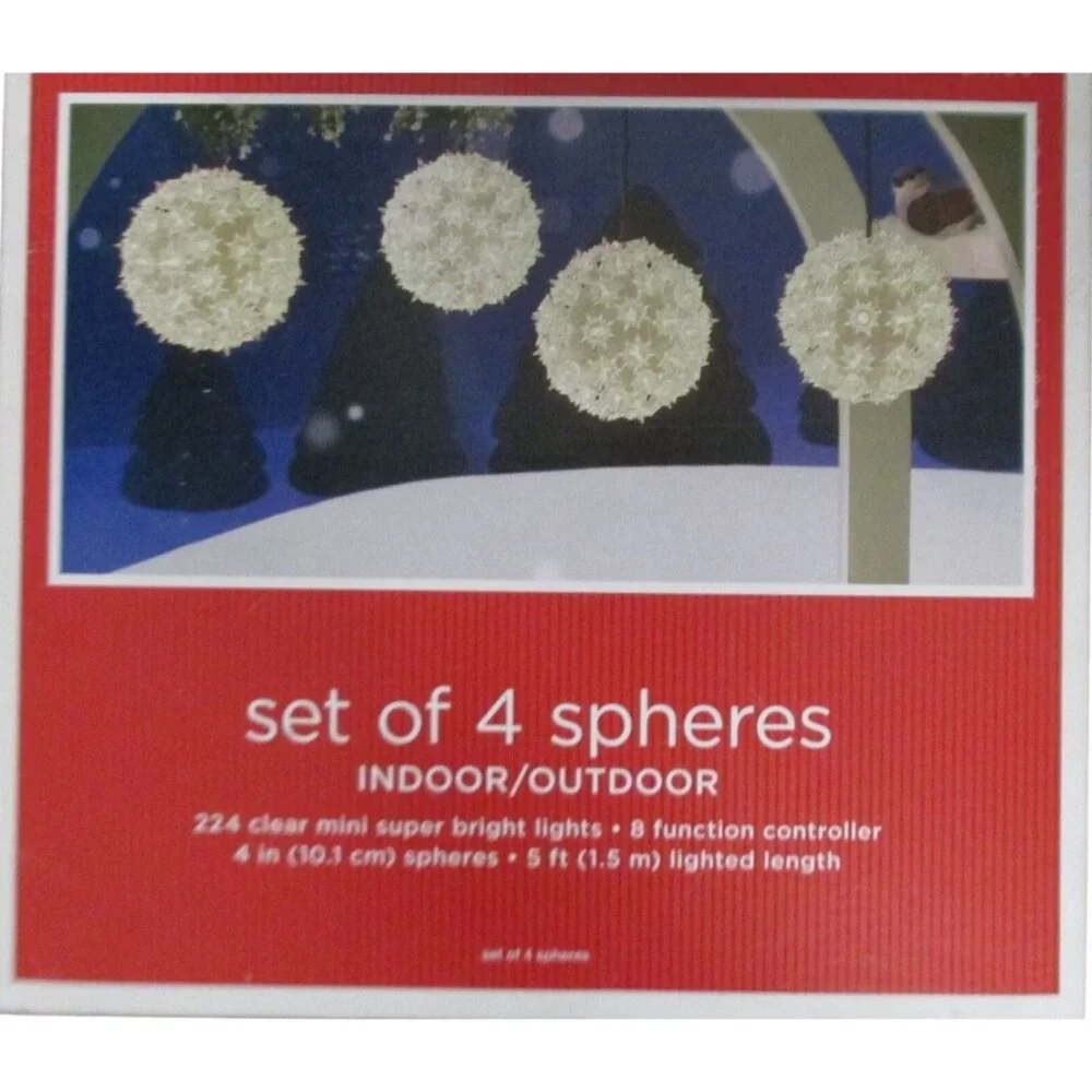 Indoor Outdoor Light Balls 4 Spheres Party Event Bright Lights W/ Controller